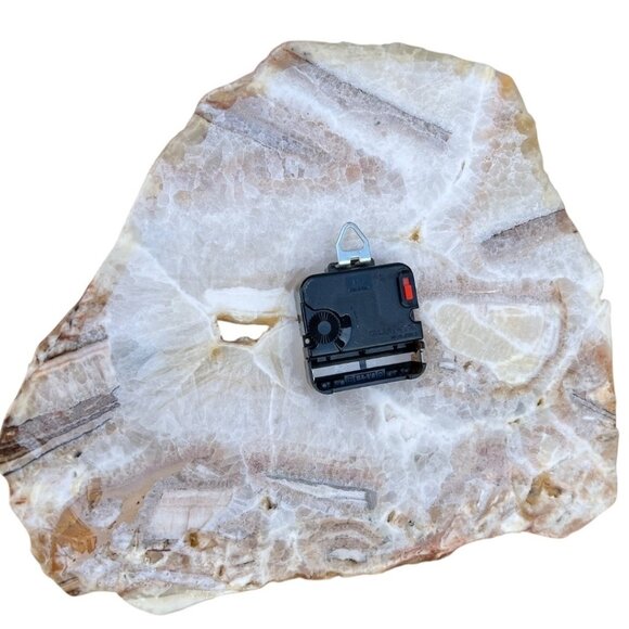 Light Agate Stone Wall Clock With Turquoise & Black Accents Gift Vintage GUC - Picture 5 of 5